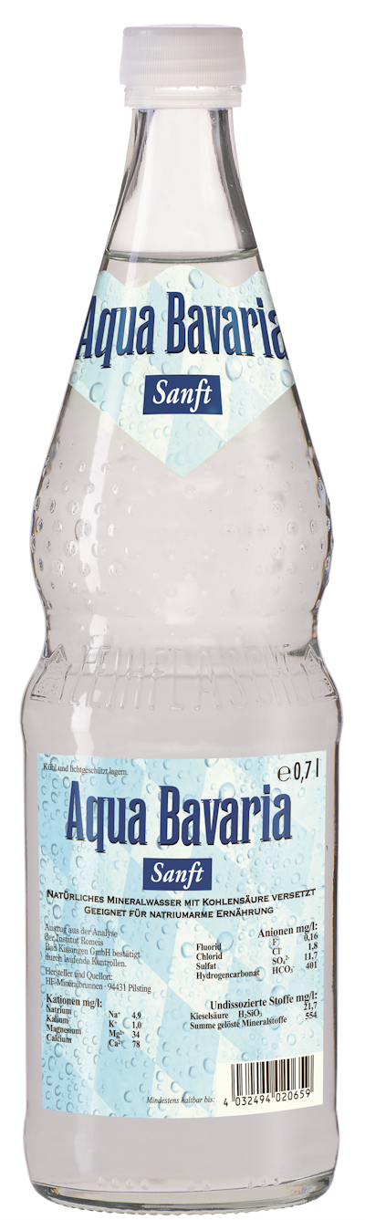 Aqua Bavaria sanft BLAU Mineralwasser mit wenig Kohlensäure versetzt