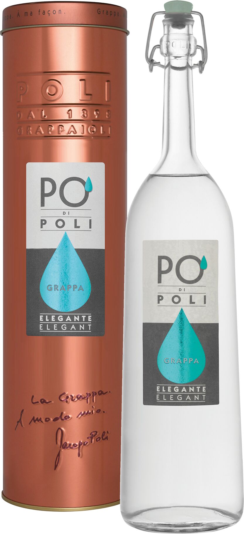 Po di Poli Grappa ELEGANTE Pinot in Metalldose 40% Vol. Po di Poli Grappa ELEGANTE Pinot in Metalldose 40% Vol.