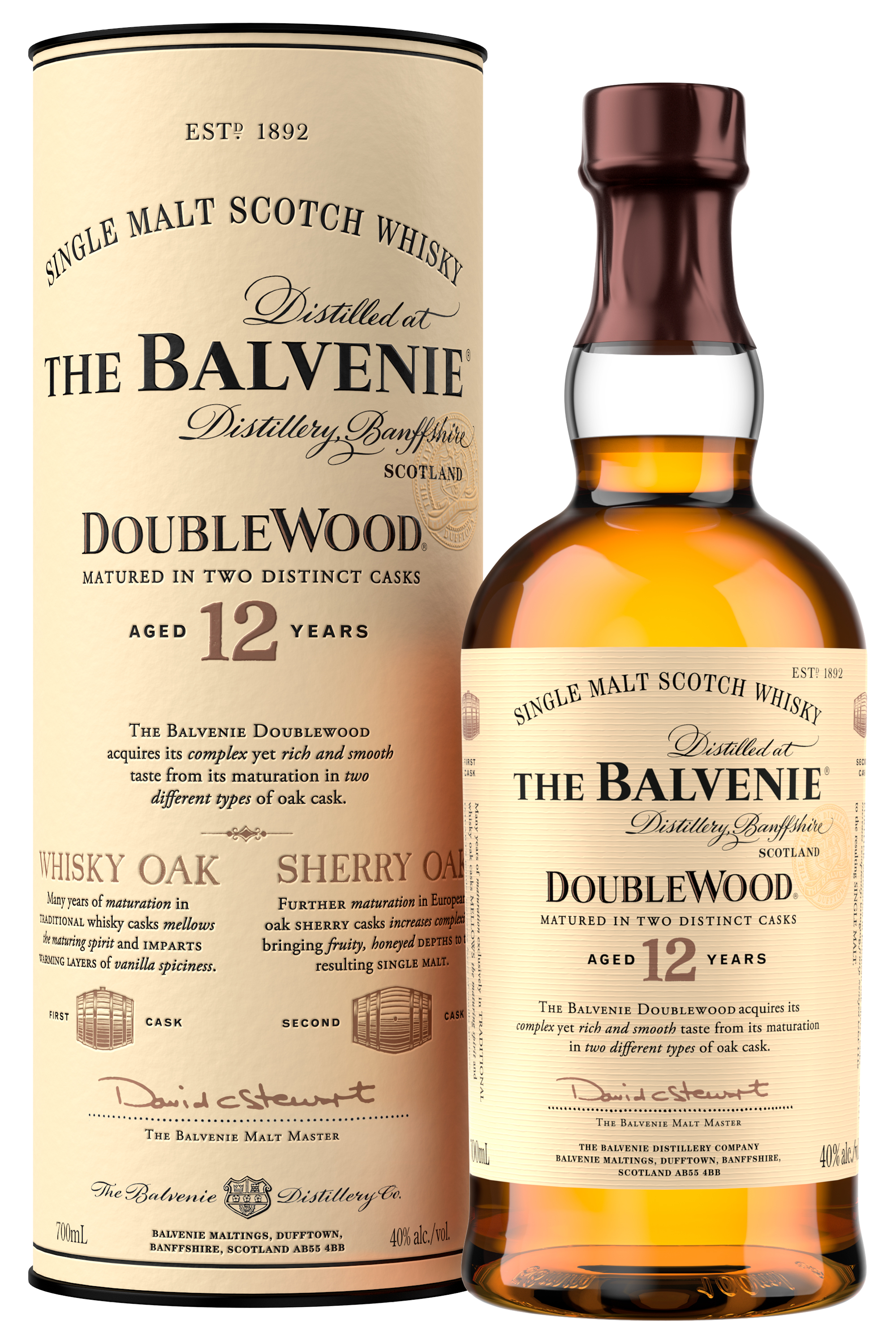 Balvenie 12 years Double Wood Single Highland Malt 40% Vol. Balvenie 12 years Double Wood Single Highland Malt 40% Vol.