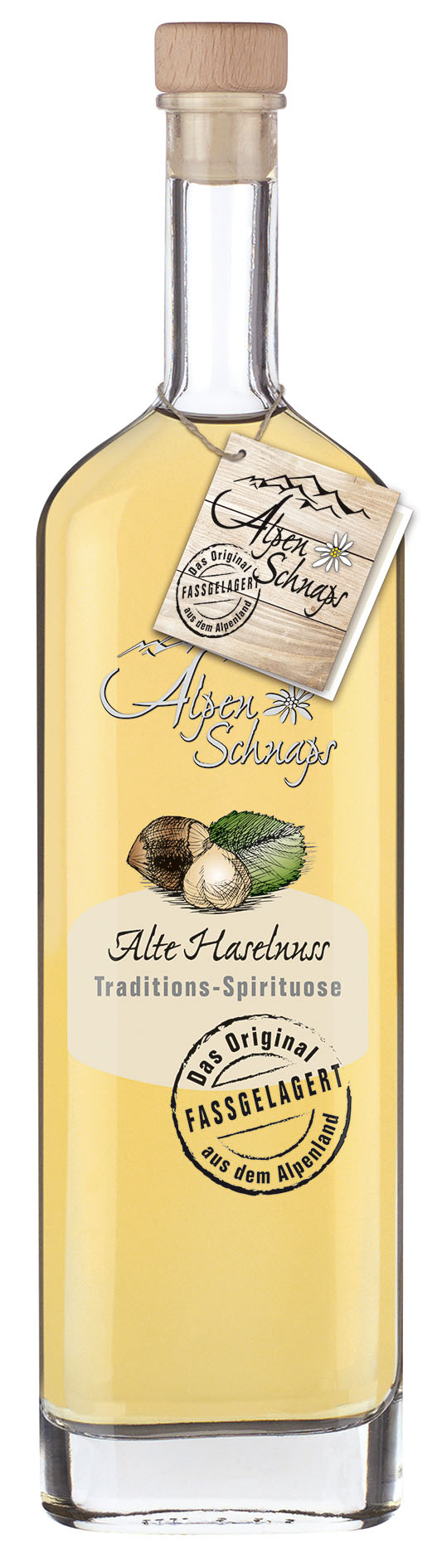 Alpenschnaps Alte Haselnuss Fasslagerung 41,8% Vol. Alpenschnaps Alte Haselnuss Fasslagerung 41,8% Vol.