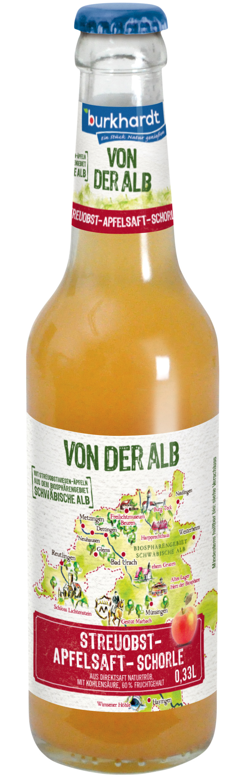 Burkhardt Apfelschorle Von der Alb Direktsaftschorle trüb