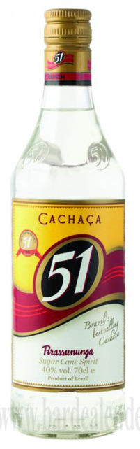 Cachaca 51, 40% Vol. Zuckerrohrdestillat, Brasilien Cachaca 51, 40% Vol. Zuckerrohrdestillat, Brasilien