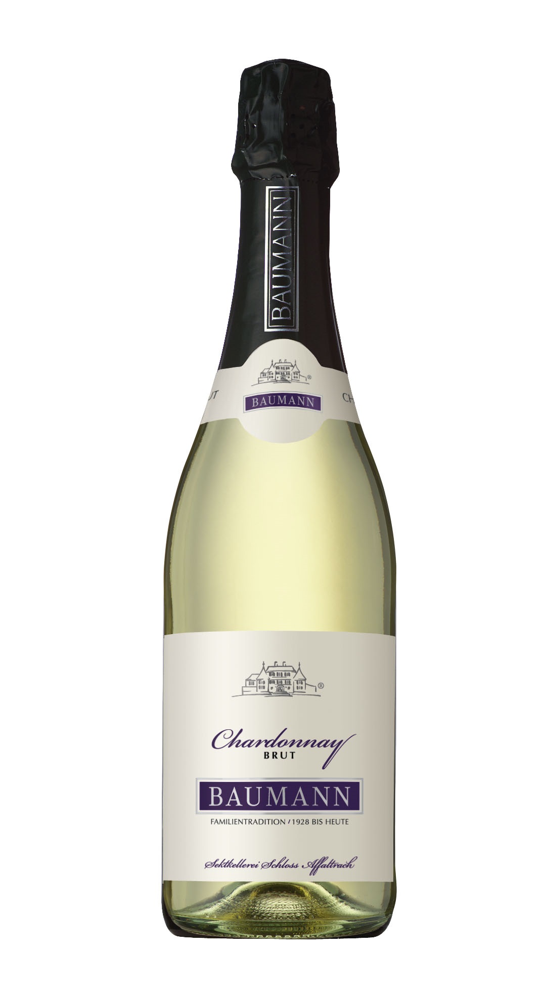 Affaltrach Baumann Sekt Chardonnay Brut mit Naturkork, Klarglas Affaltrach Baumann Sekt Chardonnay Brut mit Naturkork, Klarglas