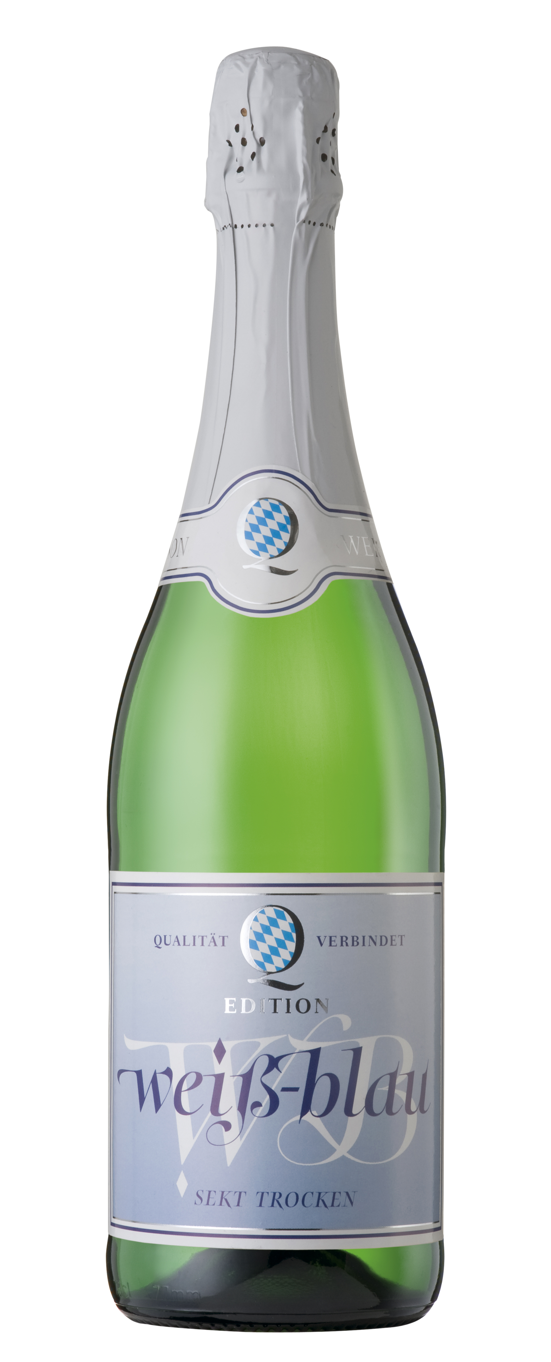 Edition Weiß-Blau Sekt Brillant trocken Grünglas mit Naturkork