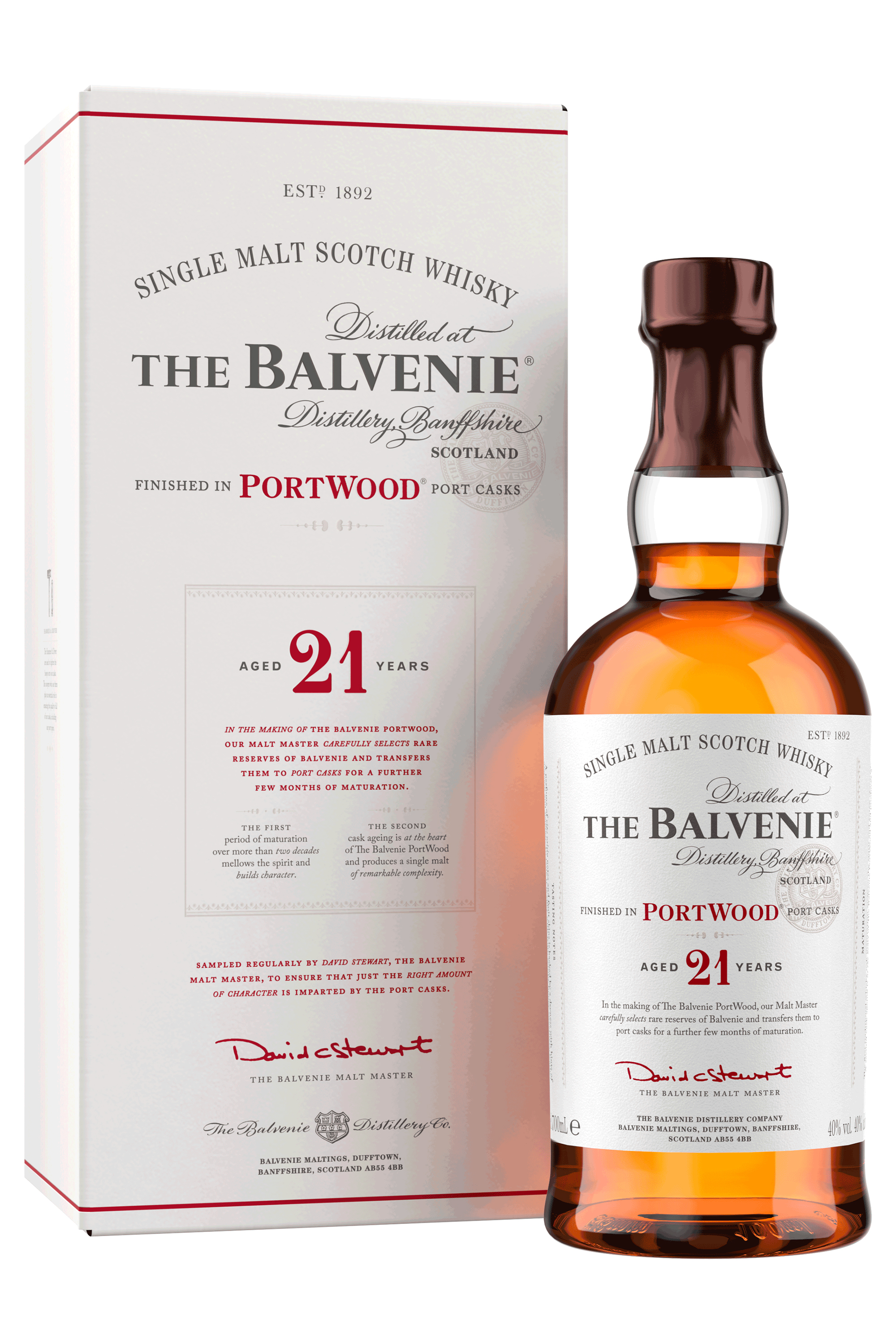 Balvenie 21 years Portwood Single Malt Scotch Whisky in GP 40% Vol.