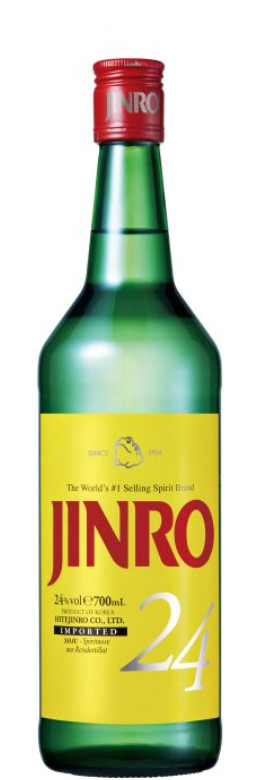 Jinro Soju Vodka aus Reisdestillat, Korea, 24%Vol