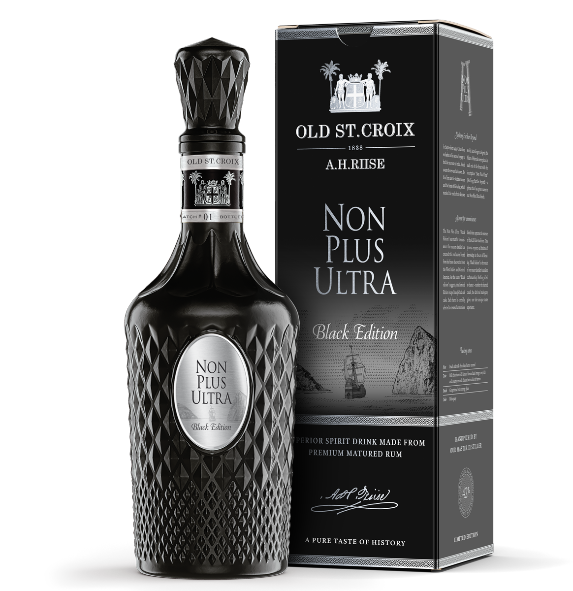 A. H. Riise Non Plus Ultra Black Edition Rum, US Virgin Islands 42% Vol.